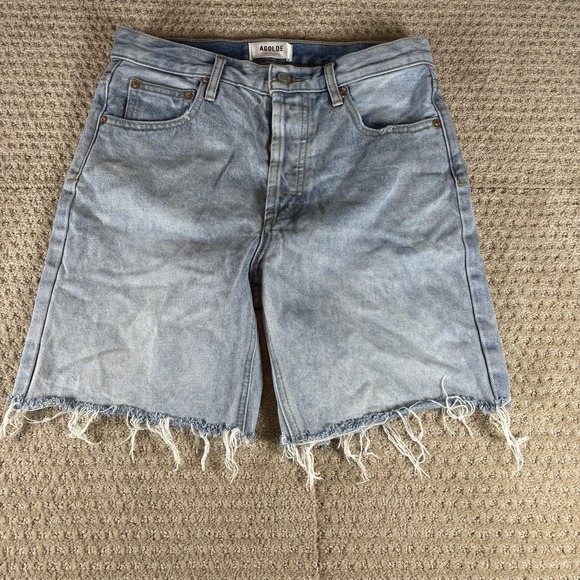 Agolde Light Blue Jean Shorts
